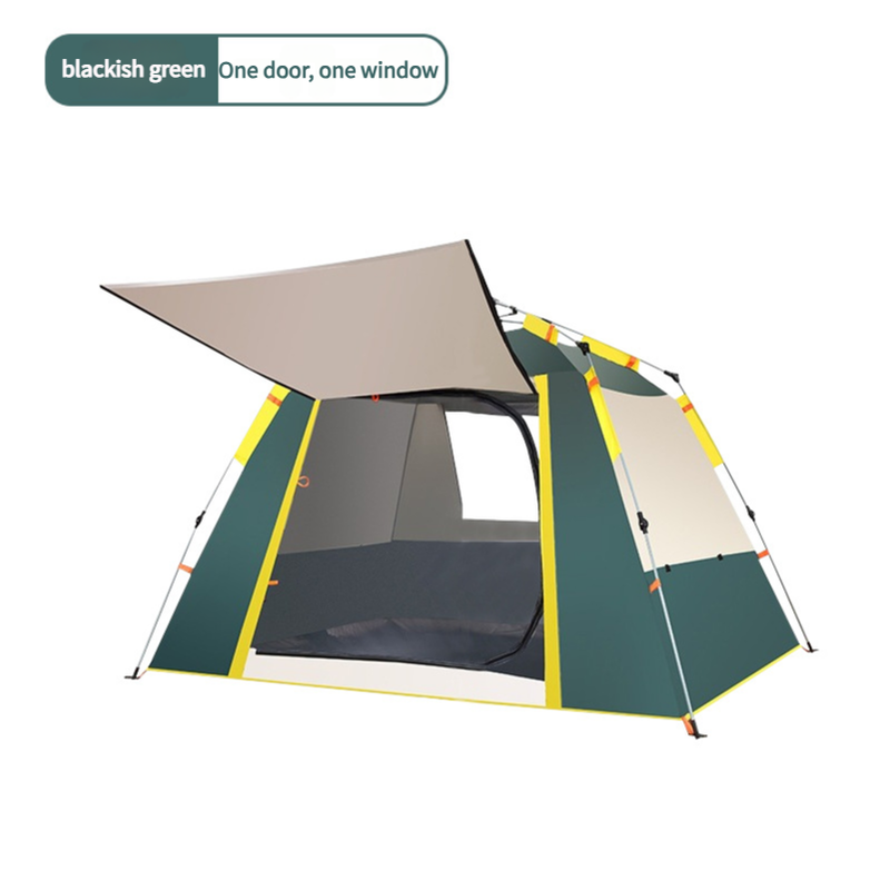 Blackish Green Four-sided tent with Sunshade Awning- size (200*150*120cm), High-Strength UV Protection and Multi-Coating Waterproof for outdoor excursions