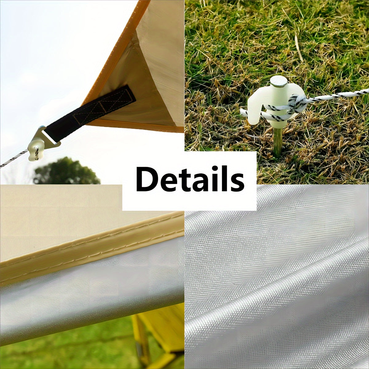 400*300 cm 2-3 Person Octagonal Camping Tent Tarp - Waterproof, UV Protection, Sunshade Canopy Shelter for Camping, Hiking, Picnic