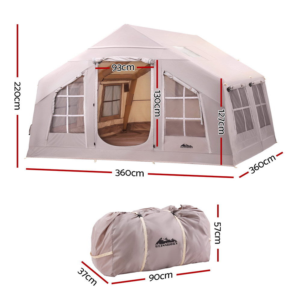 Weisshorn Camping Tent Inflatable Beach Tent 6 Person 360CM 3.6X3.6-BR