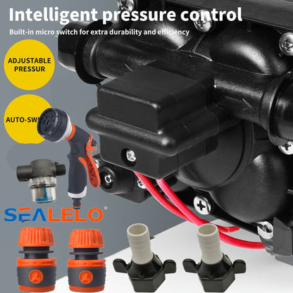 12V SEALFLO Water Pump High Pressure Self-priming rv Camping Boat 70PSI 11.3L/M