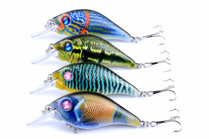 4x 7.5cm Popper Crank Bait Fishing Lure Lures Surface Tackle Saltwater