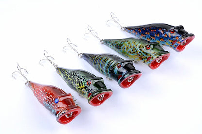 5X 8cm Popper Poppers Fishing Lure Lures Surface Tackle Fresh Saltwater