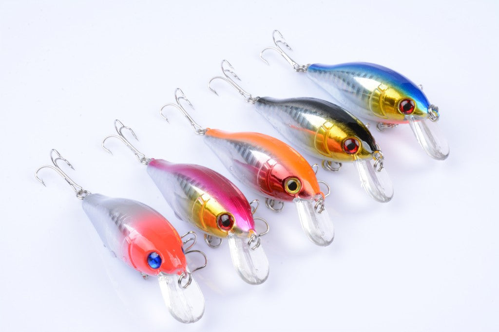 5x 7.5cm Popper Crank Bait Fishing Lure Lures Surface Tackle Saltwater