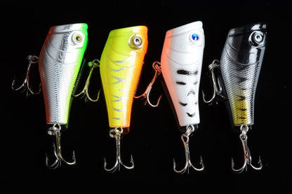 4X 5cm Popper Poppers Fishing Lure Lures Surface Tackle Fresh Saltwater