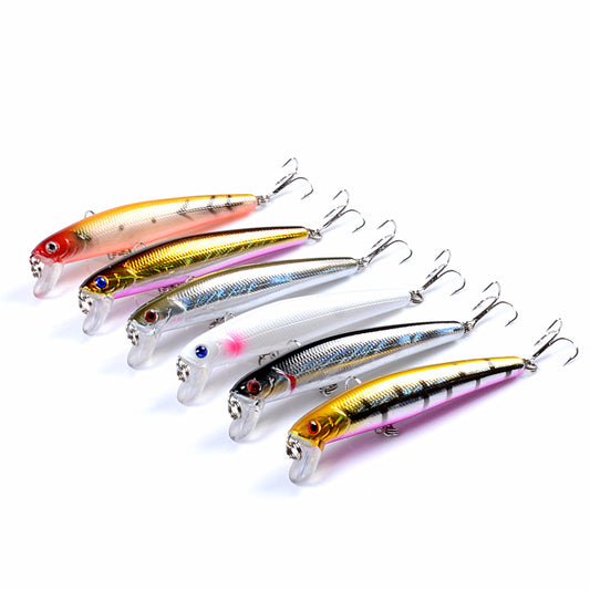 6x Popper Minnow 9.6cm Fishing Lure Lures Surface Tackle Fresh Saltwater