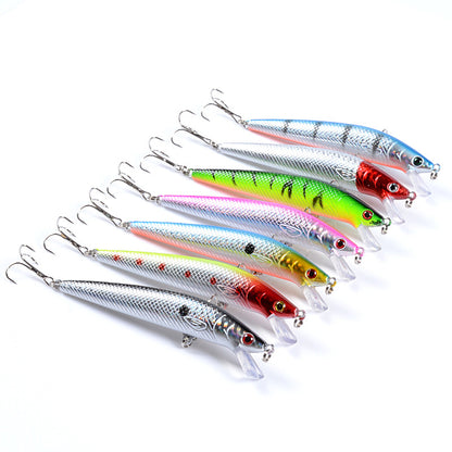 7x Popper Minnow 11.8cm Fishing Lure Lures Surface Tackle Fresh Saltwater