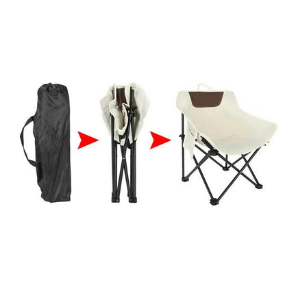 Black Outdoor Folding Camping Chair - Portable Lounge Chair, Lightweight Beach Chair, Fishing Stool, and Picnic Seat, Perfect for Outdoor Adventures