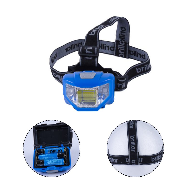 5 Mode Headlamp with COB LED Technology-Blue/Black - Black