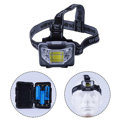 5 Mode Headlamp with COB LED Technology-Blue/Black - Black